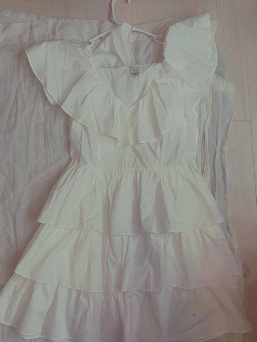 a new day White Ruffle Tiered Casual Dress